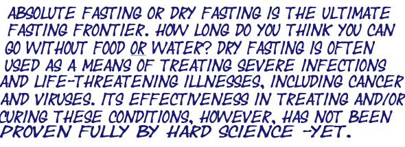 Absolute Fasting or Dry Fasting